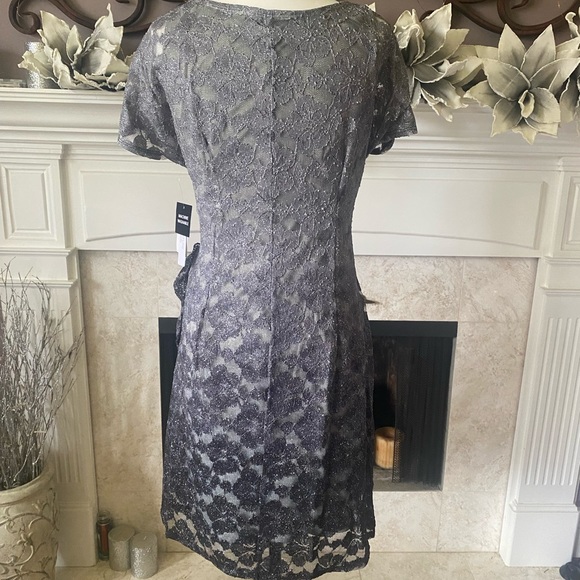 Macy’s Robbie Bee Glitter Lace Sheathe Dress, Size Small - Picture 10 of 11